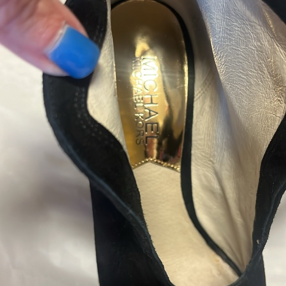 MICHAEL Mchael Kors Black Suede Open Toe Platform “Davenport” Booties - Picture 3 of 15